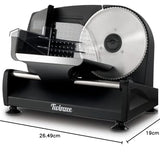 Twinzee Allesschneider Elektrisch 150W – Schneidemaschine 2 Klingen, Schnittstärke 0-15 mm – Brotschneidemaschine, Schinken, Wurstschneide & Käse - Schwarz