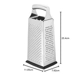 Amazon Basics Robuste Edelstahl Quadratisch Käsereibe, mit rutschfestem Boden, 22,9 cm, Schwarz (Früher Marke AmazonCommercial)