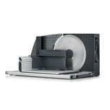 GRAEF. Klappbarer Allesschneider MYtiny | Universale elektrische Schneidemaschine für die Küche MT1006 | Wurst, Gemüse, Brotschneidemaschine | Alleschneidemaschine klappbar | eisenglimmergrau