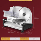 FOHERE Allesschneider Elektrischer, Brotschneidemaschine mit einstellbare Schnittstärke(0-15mm), 200W Wurstschneidemaschine, 2 * 19cm Edelstahl-Rundmesser, Schinkenschneider, Sicherheitsschutz