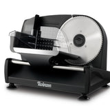 Twinzee Allesschneider Elektrisch 150W – Schneidemaschine 2 Klingen, Schnittstärke 0-15 mm – Brotschneidemaschine, Schinken, Wurstschneide & Käse - Schwarz