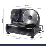 Sommertal Allesschneider AS190 DUAL 200W Edelstahlmesser mit Wellenschliff und glatten Schliff, platzsparend, elektrische Schneidemaschine Brotschneidemaschine, Profi Aufschnittmaschine Modern 0-15mm