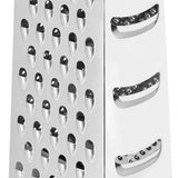 Amazon Basics Robuste Edelstahl Quadratisch Käsereibe, mit rutschfestem Boden, 22,9 cm, Schwarz (Früher Marke AmazonCommercial)