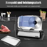 YASHE Elektrische Allesschneider Mit Leisem DC-Motor, 200W Brotschneidemaschine, Duale 19CM Edelstahlklingen, 0-15mm Einstellbare Schnittstärke, Ideal Für Fleisch, Käse, Brot Und Gemüse