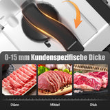 YASHE Elektrische Allesschneider Mit Leisem DC-Motor, 200W Brotschneidemaschine, Duale 19CM Edelstahlklingen, 0-15mm Einstellbare Schnittstärke, Ideal Für Fleisch, Käse, Brot Und Gemüse