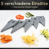 STONELINE Gemüsehobel, Mandoline, Gemüseschneider, V-Hobel, mit 5 Schneid-Einsätzen, Klingen aus Edelstahl
