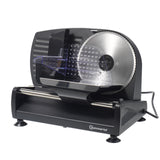 Sommertal Allesschneider AS190 DUAL 200W Edelstahlmesser mit Wellenschliff und glatten Schliff, platzsparend, elektrische Schneidemaschine Brotschneidemaschine, Profi Aufschnittmaschine Modern 0-15mm