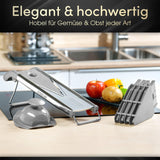 STONELINE Gemüsehobel, Mandoline, Gemüseschneider, V-Hobel, mit 5 Schneid-Einsätzen, Klingen aus Edelstahl