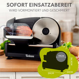 Twinzee Allesschneider Elektrisch 150W – Schneidemaschine 2 Klingen, Schnittstärke 0-15 mm – Brotschneidemaschine, Schinken, Wurstschneide & Käse - Schwarz