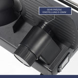 Sommertal Allesschneider AS190 DUAL 200W Edelstahlmesser mit Wellenschliff und glatten Schliff, platzsparend, elektrische Schneidemaschine Brotschneidemaschine, Profi Aufschnittmaschine Modern 0-15mm