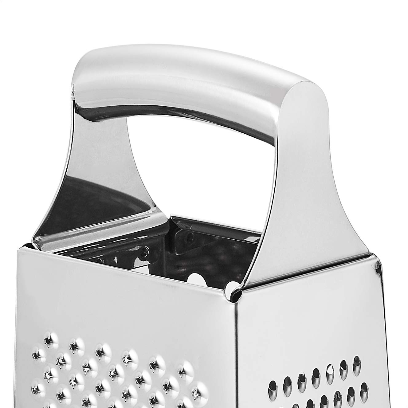 Amazon Basics Robuste Edelstahl Quadratisch Käsereibe, mit rutschfestem Boden, 22,9 cm, Schwarz (Früher Marke AmazonCommercial)