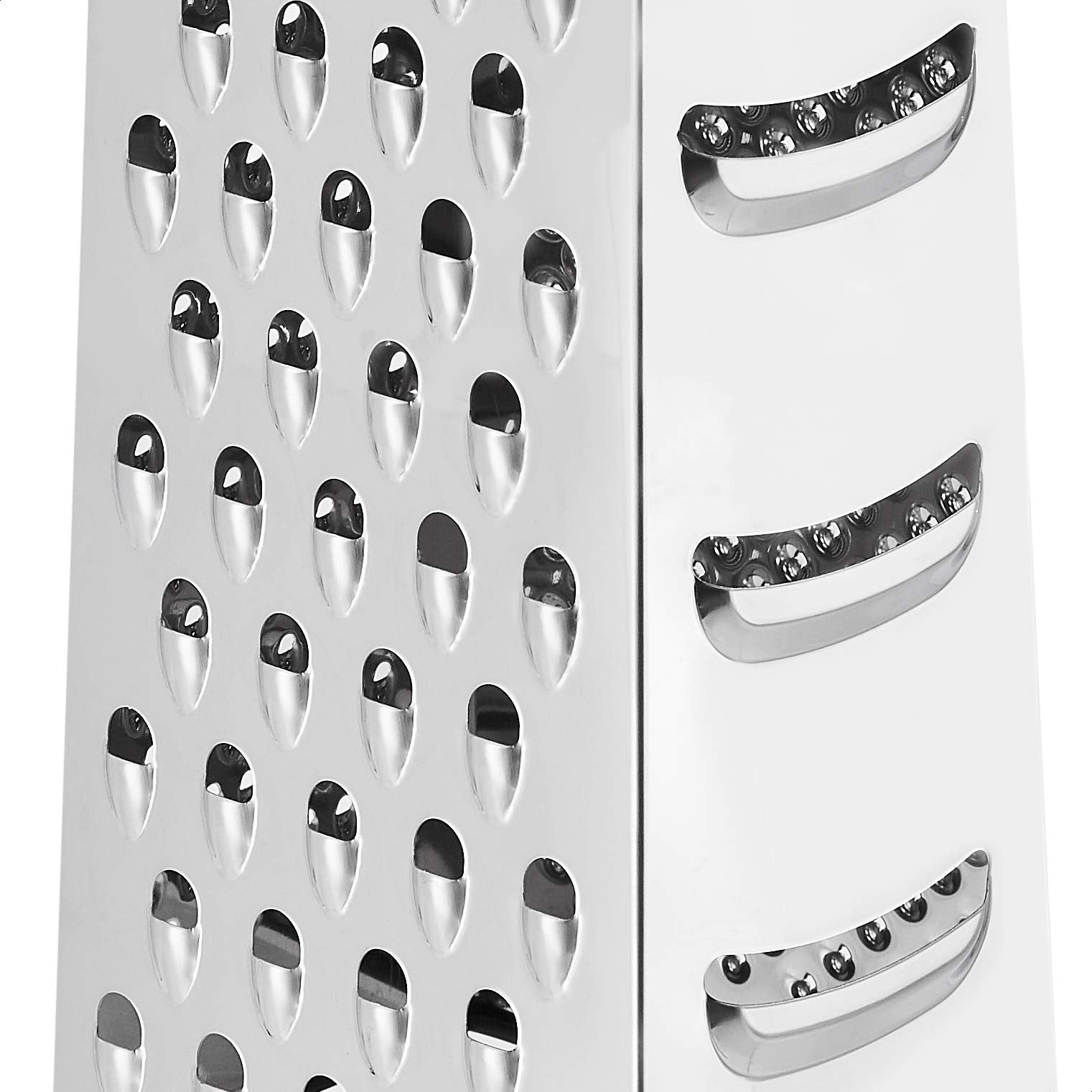 Amazon Basics Robuste Edelstahl Quadratisch Käsereibe, mit rutschfestem Boden, 22,9 cm, Schwarz (Früher Marke AmazonCommercial)
