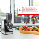 Solis Elektrischer Gemüseschneider Slice & More 8401 - Allesschneider - Spiralscheider - Multiraffel + Schneidemaschine + Gemüsereiber mit 5 Schneidetrommeln - Edelstahl/Kunststoff - 350 Watt